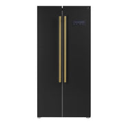 Forno Salerno 33-Inch French Door Refrigerator, 15.6 Cu. Ft., Black with Antique Brass Handles (Model FFRBI1805-33BLK)