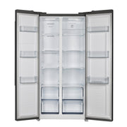 FORNO Salerno 33-Inch French Door Refrigerator, 15.6 Cu. Ft., Black with Stainless Steel Handles (Model FFRBI1805-33BLK)