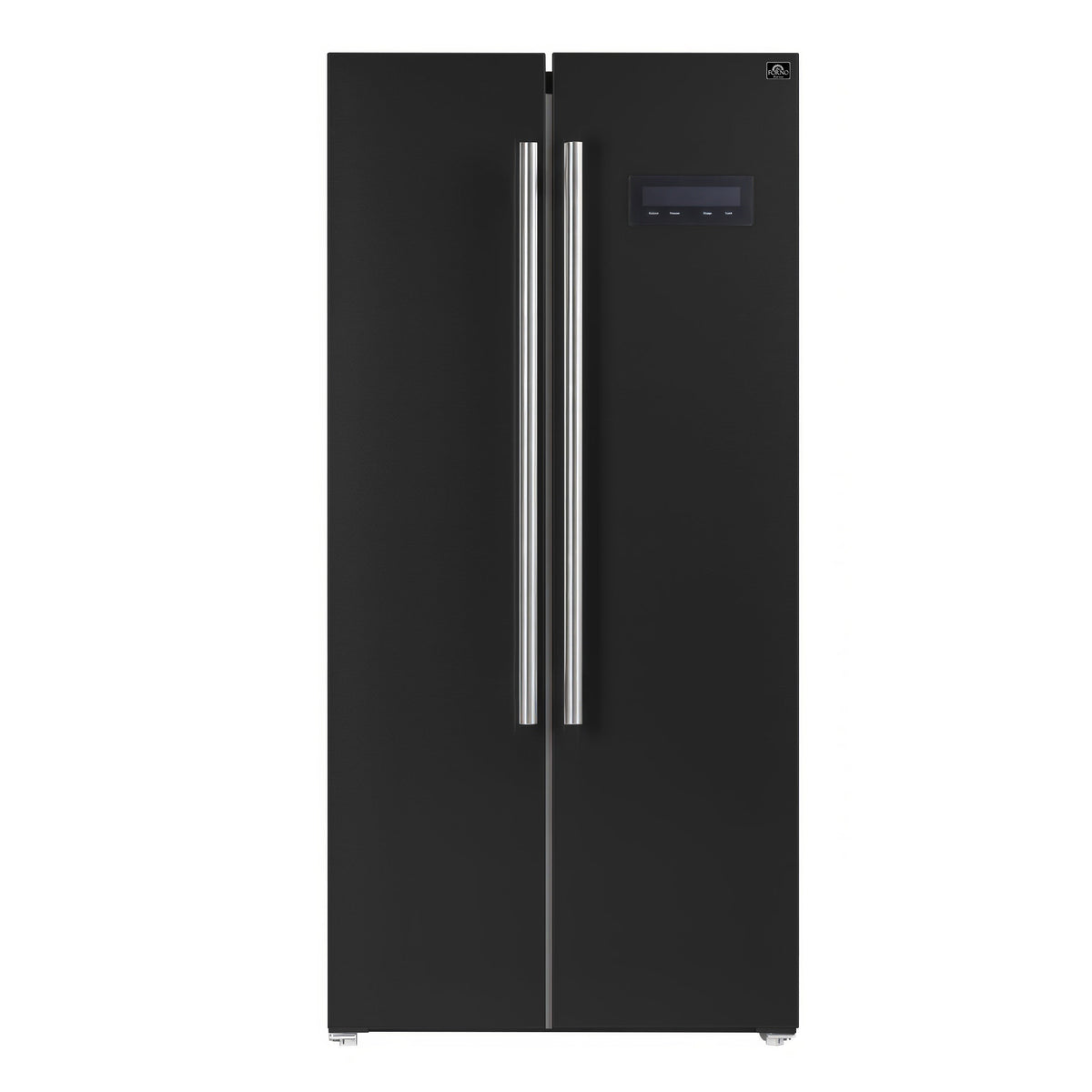FORNO Salerno 33-Inch French Door Refrigerator, 15.6 Cu. Ft., Black with Stainless Steel Handles (Model FFRBI1805-33BLK)