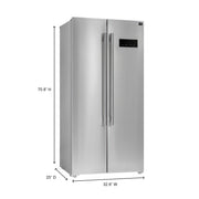 Forno Salerno 33-Inch Side-by-Side Built-In Refrigerator, 15.6 Cu. Ft., Stainless Steel (FFRBI1805-33SB)