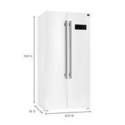 Forno Salerno 33" Bottom Freezer Refrigerator, 15.6 Cu. Ft., White with Stainless Steel Handles (FFRBI1805-33WHT)