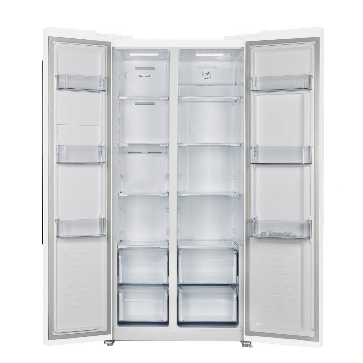 Forno Salerno 33" Bottom Freezer Refrigerator, 15.6 Cu. Ft., White with Stainless Steel Handles (FFRBI1805-33WHT)