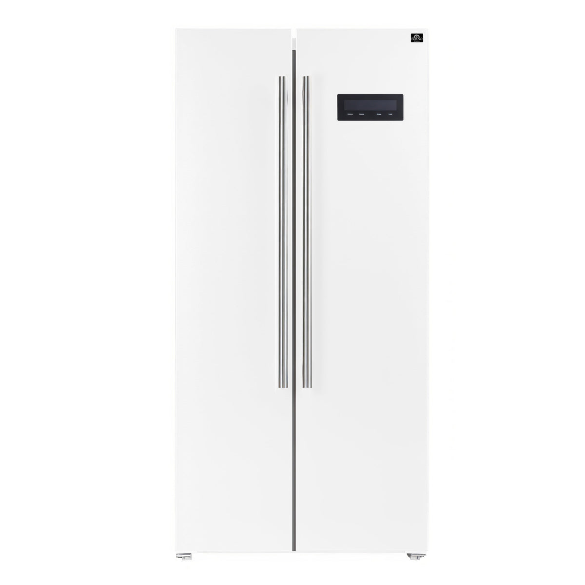 Forno Salerno 33" Bottom Freezer Refrigerator, 15.6 Cu. Ft., White with Stainless Steel Handles (FFRBI1805-33WHT)
