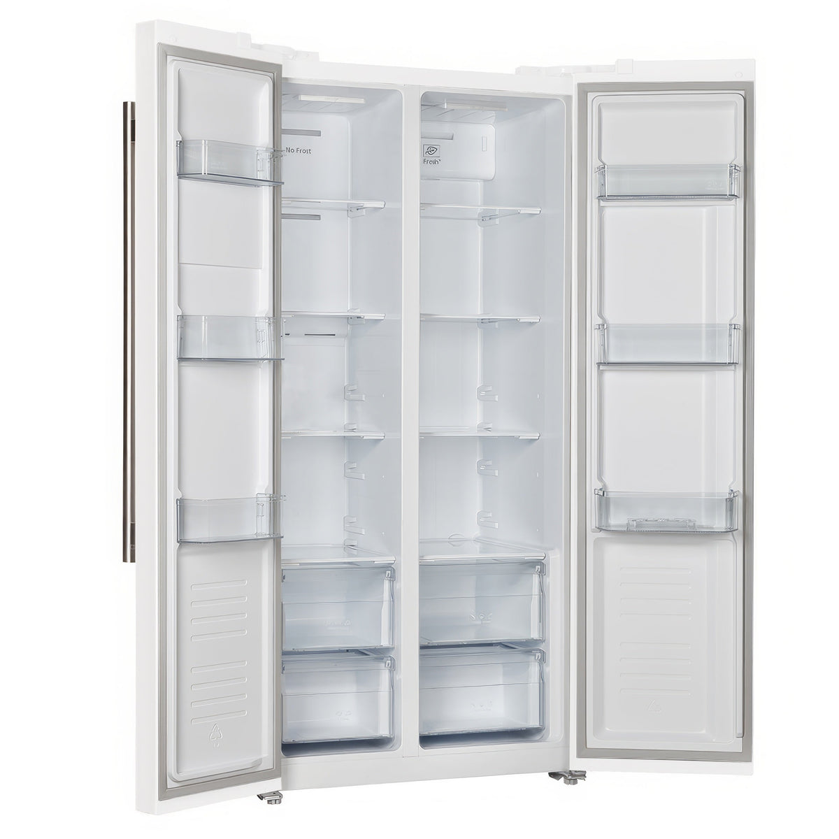 Forno Salerno 33-Inch Refrigerator, 15.6 cu ft, White, with Antique Brass Handles (Model FFRBI1805-33WHT)