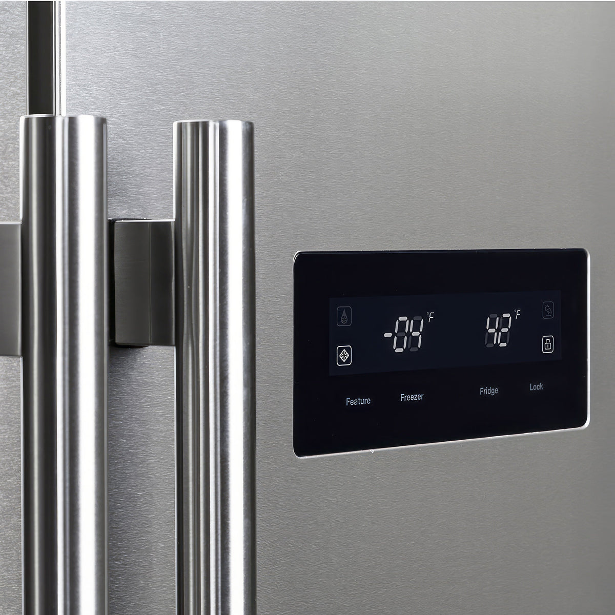 FORNO Salerno 37-Inch Built-In Side-by-Side Refrigerator, 15.6 cu ft, Stainless Steel, with Modern Trim Kit (FFRBI1805-37MG)