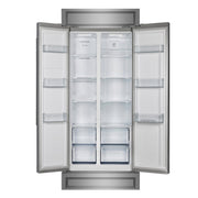 FORNO Salerno 37-Inch Built-In Side-by-Side Refrigerator, 15.6 cu ft, Stainless Steel, with Modern Trim Kit (FFRBI1805-37MG)