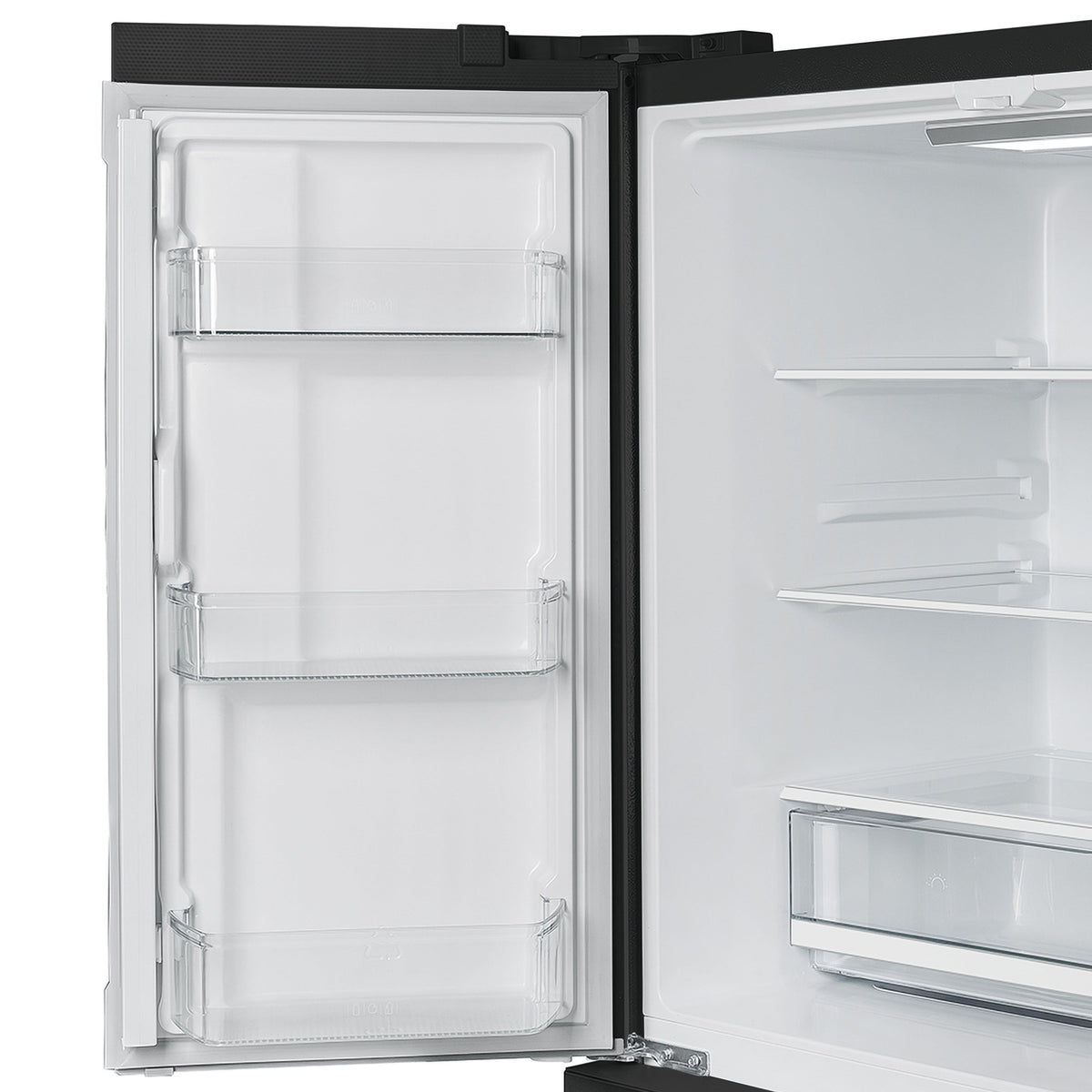 FORNO Moena 36-Inch Counter-Depth Refrigerator, 19.2 cu. ft., with Ice Maker, Black with Antique Brass Handles (FFRBI1820-36BLK)