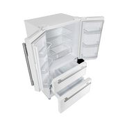 Forno Espresso Moena 36 in Counter-Depth French Door Refrigerator, 19.2 cu ft, White, with Ice Maker and Stainless Steel Handles (FFRBI1820-36WHT)