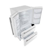 Forno Moena 36-Inch Counter-Depth Refrigerator with Ice Maker, 19.2 Cu. Ft., White with Antique Brass Handles (FFRBI1820-36WHT)