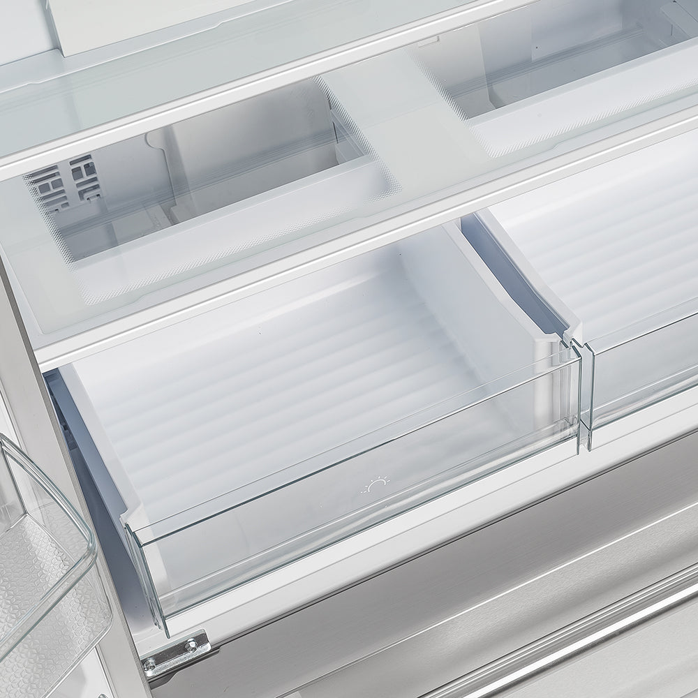 Forno Moena 40-Inch Built-In French Door Refrigerator, 19.2 cu. ft., Stainless Steel, Ice Maker, Modern Trim Kit (Model FFRBI1820-40MG)