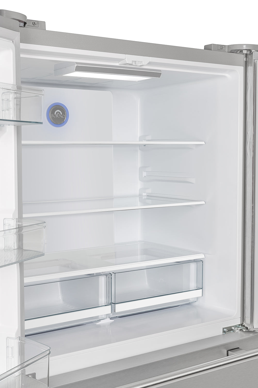 Forno Moena 40-Inch Built-In French Door Refrigerator, 19.2 cu. ft., Stainless Steel, Ice Maker, Modern Trim Kit (Model FFRBI1820-40MG)