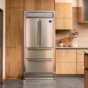 Forno Moena 40-Inch Built-In French Door Refrigerator, 19.2 cu. ft., Stainless Steel, Ice Maker, Modern Trim Kit (Model FFRBI1820-40MG)