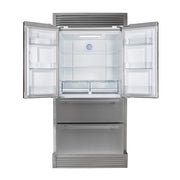 Forno Moena 40-Inch Built-In French Door Refrigerator, 19.2 cu ft, Stainless Steel, Ice Maker, Trim Kit (FFRBI1820-40SG)