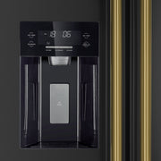 Forno Salerno 36-Inch Side-by-Side Refrigerator, 20 cu. ft., Black, Water & Ice Dispenser, Antique Brass Handles (FFRBI1844-36BLK)