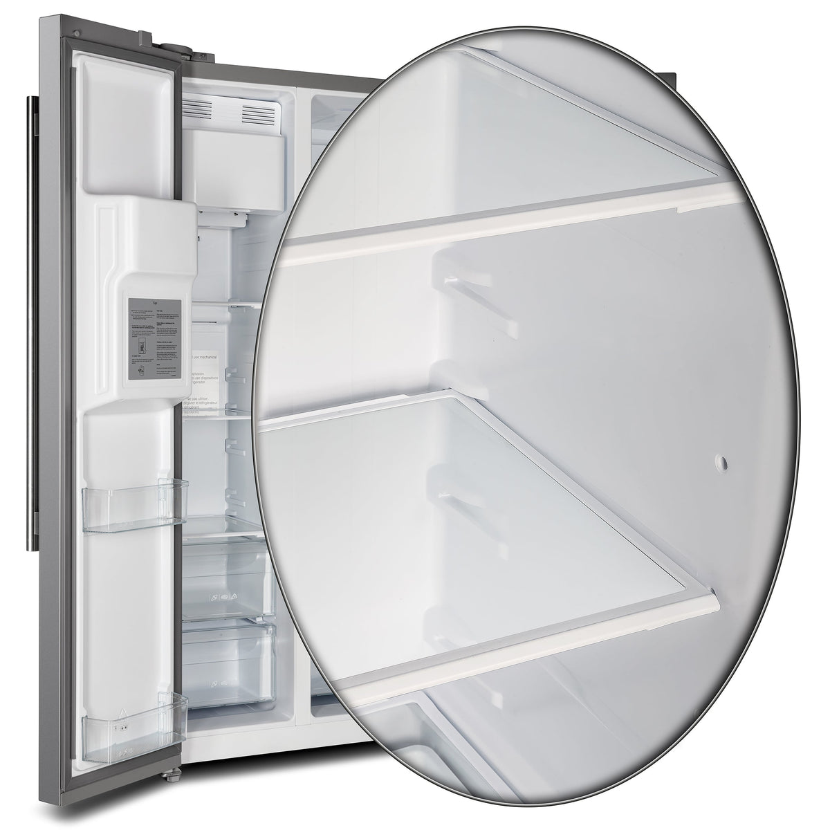 Forno Salerno 36-Inch Built-In Side-by-Side Refrigerator, 20 Cu. Ft., Water and Ice Dispenser, Model FFRBI1844-36SB
