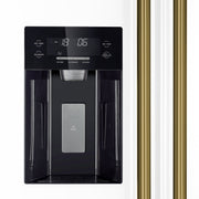FORNO Salerno 36-Inch Side-by-Side Refrigerator, 20 Cu. Ft., Water and Ice Dispenser, White with Antique Brass Handles (Model FFRBI1844-36WHT)