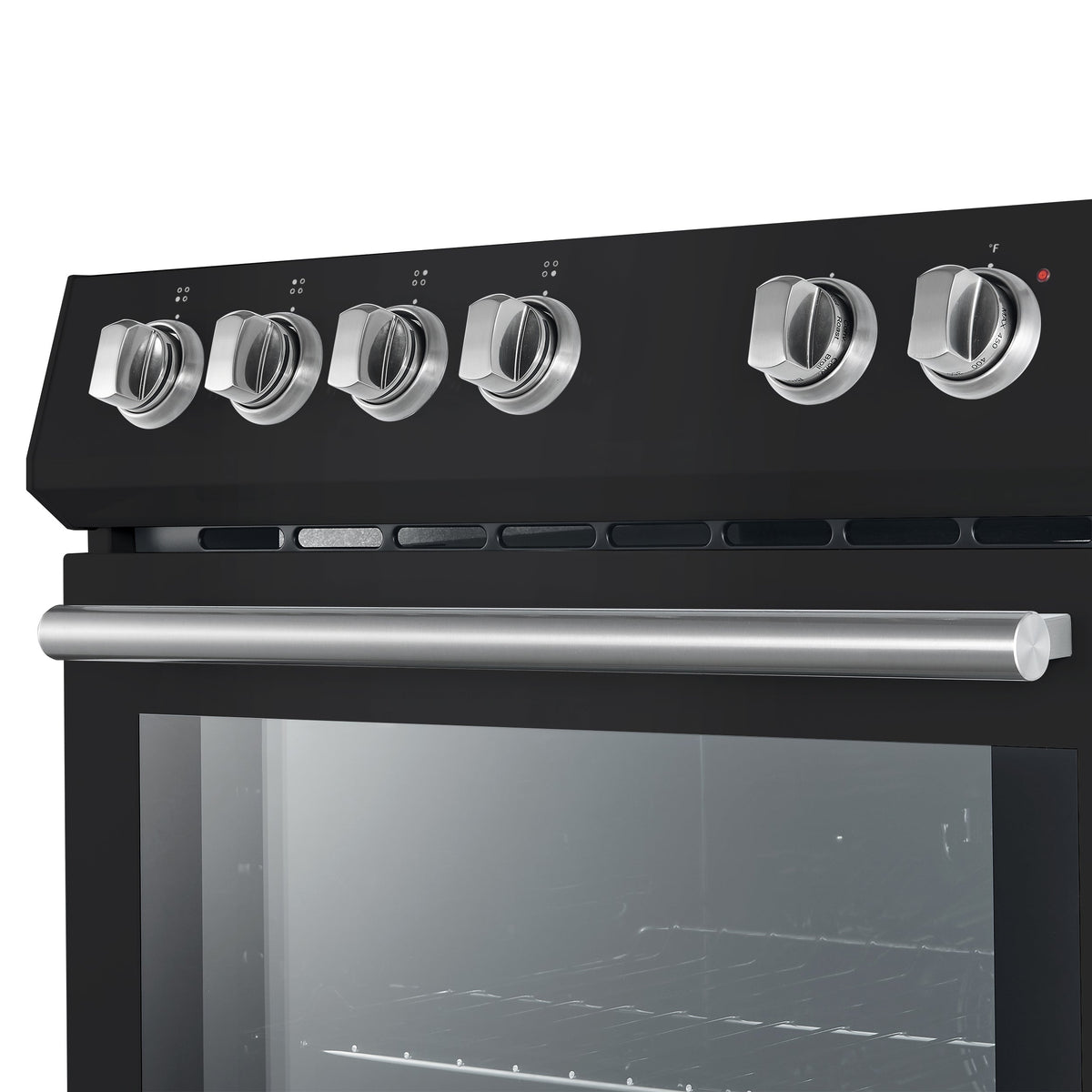 Forno Leonardo Espresso 30-Inch Freestanding Electric Range, 5.0 cu. ft., Black with Stainless Steel Handles (Model FFSEL6012-30BLK)