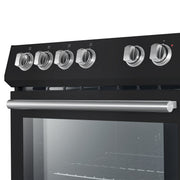 Forno Leonardo Espresso 30-Inch Freestanding Electric Range, 5.0 cu. ft., Black with Stainless Steel Handles (Model FFSEL6012-30BLK)