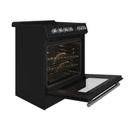 Forno Leonardo Espresso 30-Inch Freestanding Electric Range, 5.0 cu. ft., Black with Stainless Steel Handles (Model FFSEL6012-30BLK)