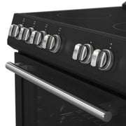 Forno Leonardo Espresso 30-Inch Freestanding Electric Range, 5.0 cu. ft., Black with Stainless Steel Handles (Model FFSEL6012-30BLK)
