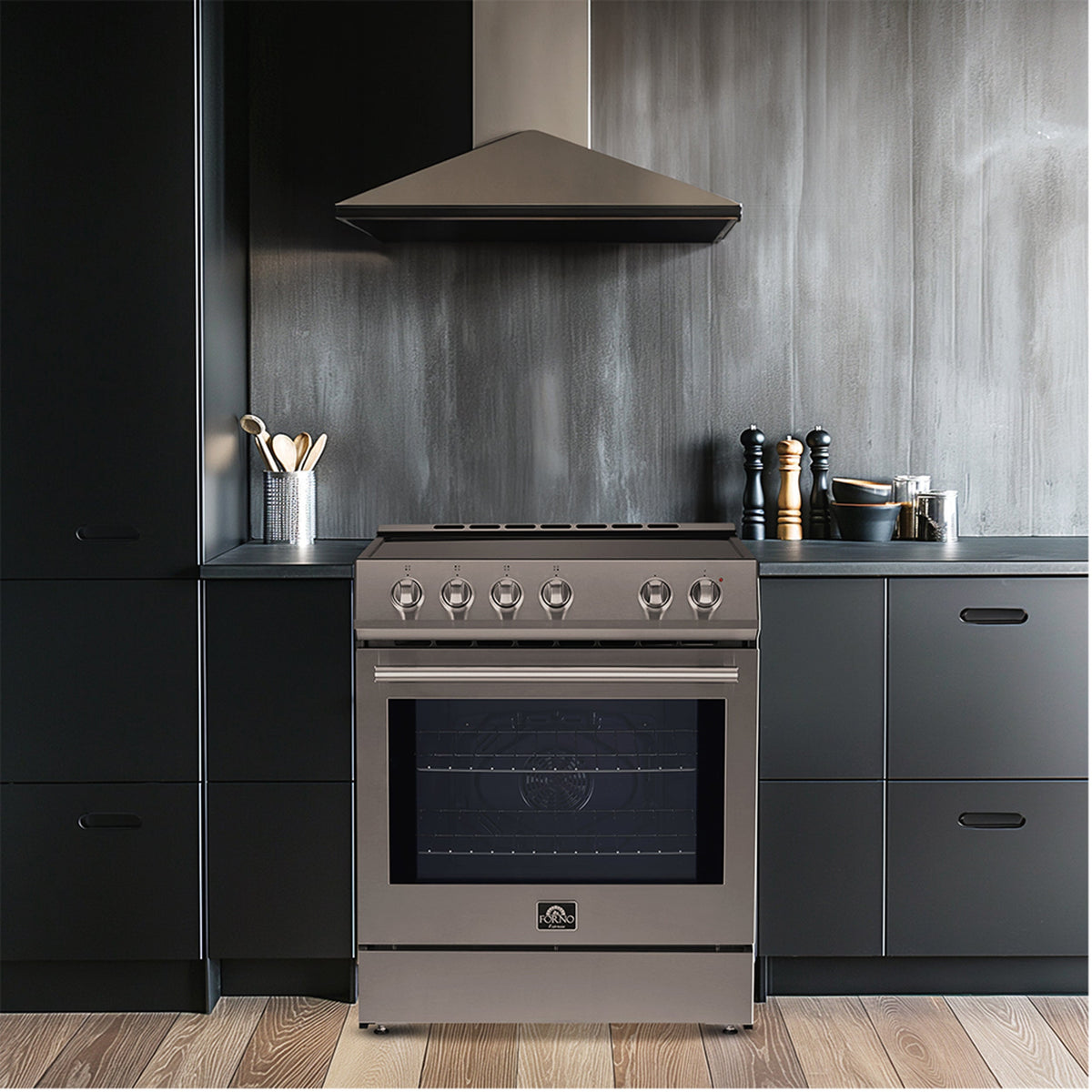 Forno Leonardo 30 in. Freestanding Electric Range, 5.0 cu. ft., Stainless Steel (FFSEL6012-30)