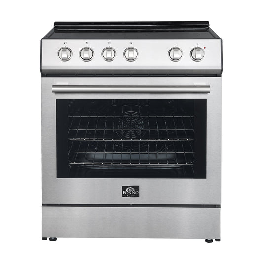 Forno Leonardo 30 in. Freestanding Electric Range, 5.0 cu. ft., Stainless Steel (FFSEL6012-30)
