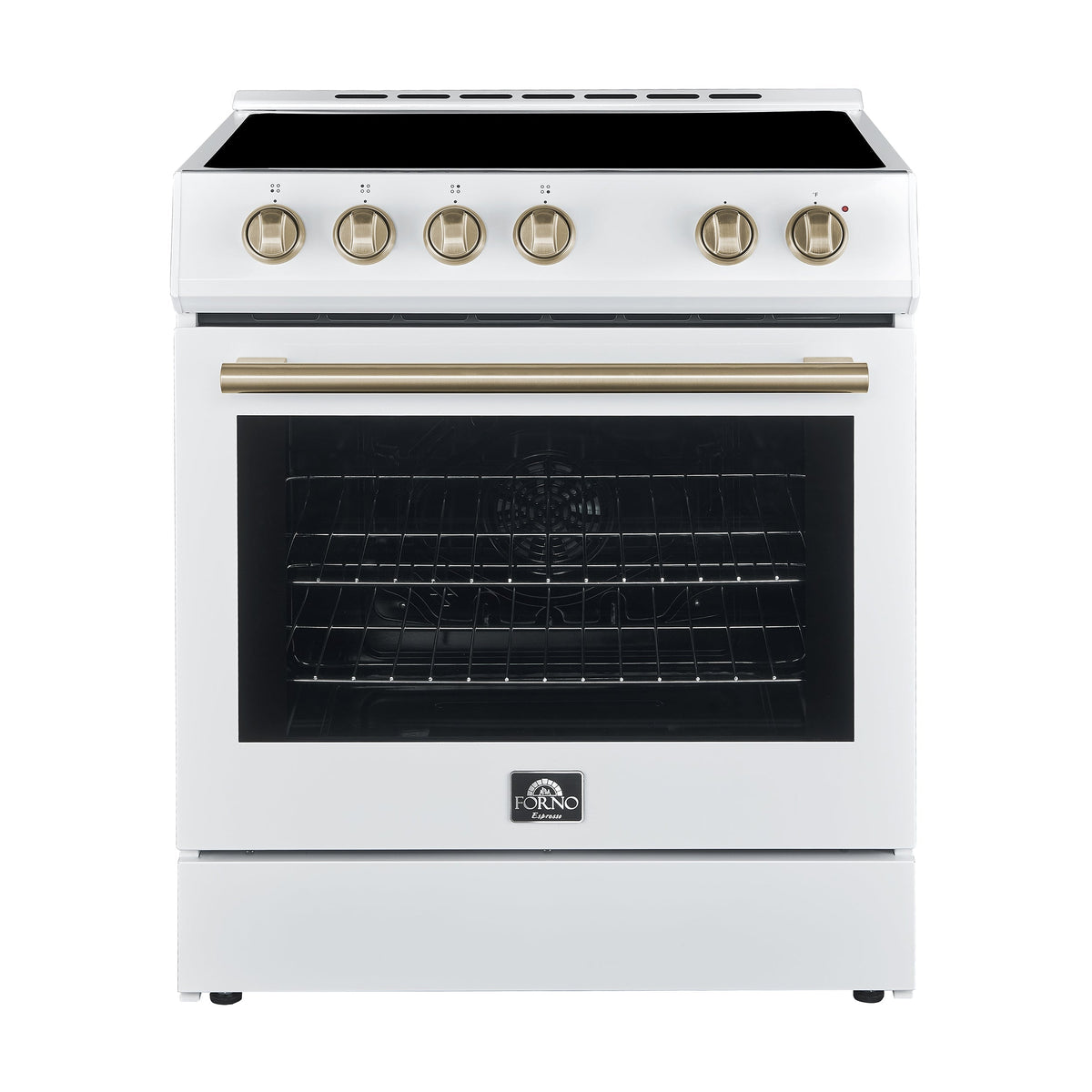 Forno Leonardo 30 Inch Freestanding Electric Range 5.0 cu ft White with Stainless Steel Handles FFSEL6012-30WHT