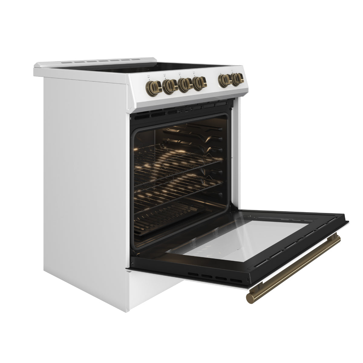Forno Leonardo 30 Inch Freestanding Electric Range 5.0 cu ft White with Stainless Steel Handles FFSEL6012-30WHT