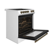 Forno Leonardo 30 Inch Freestanding Electric Range 5.0 cu ft White with Stainless Steel Handles FFSEL6012-30WHT