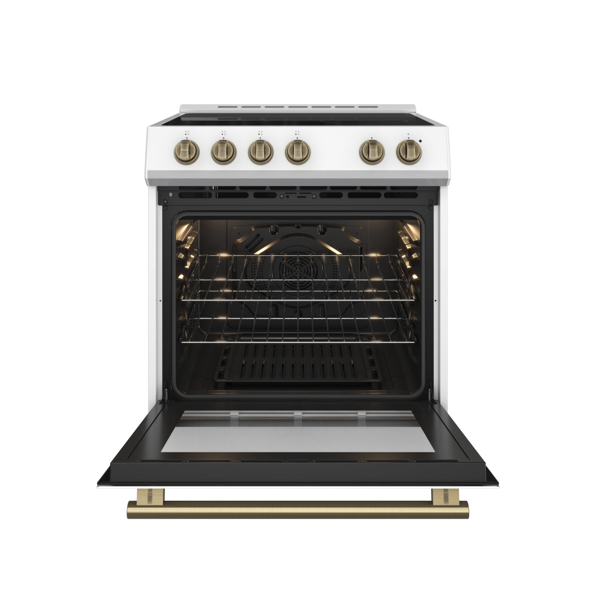 Forno Leonardo 30 Inch Freestanding Electric Range 5.0 cu ft White with Stainless Steel Handles FFSEL6012-30WHT