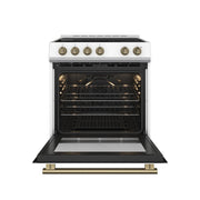 Forno Leonardo 30 Inch Freestanding Electric Range 5.0 cu ft White with Stainless Steel Handles FFSEL6012-30WHT