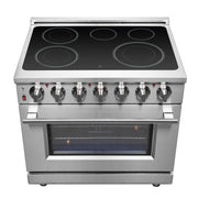 FORNO Massimo 36 in. 5.36 cu. ft. Freestanding Electric Range with 5 Radiant Elements (FFSEL6020-36)