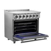 FORNO Massimo 36 in. 5.36 cu. ft. Freestanding Electric Range with 5 Radiant Elements (FFSEL6020-36)