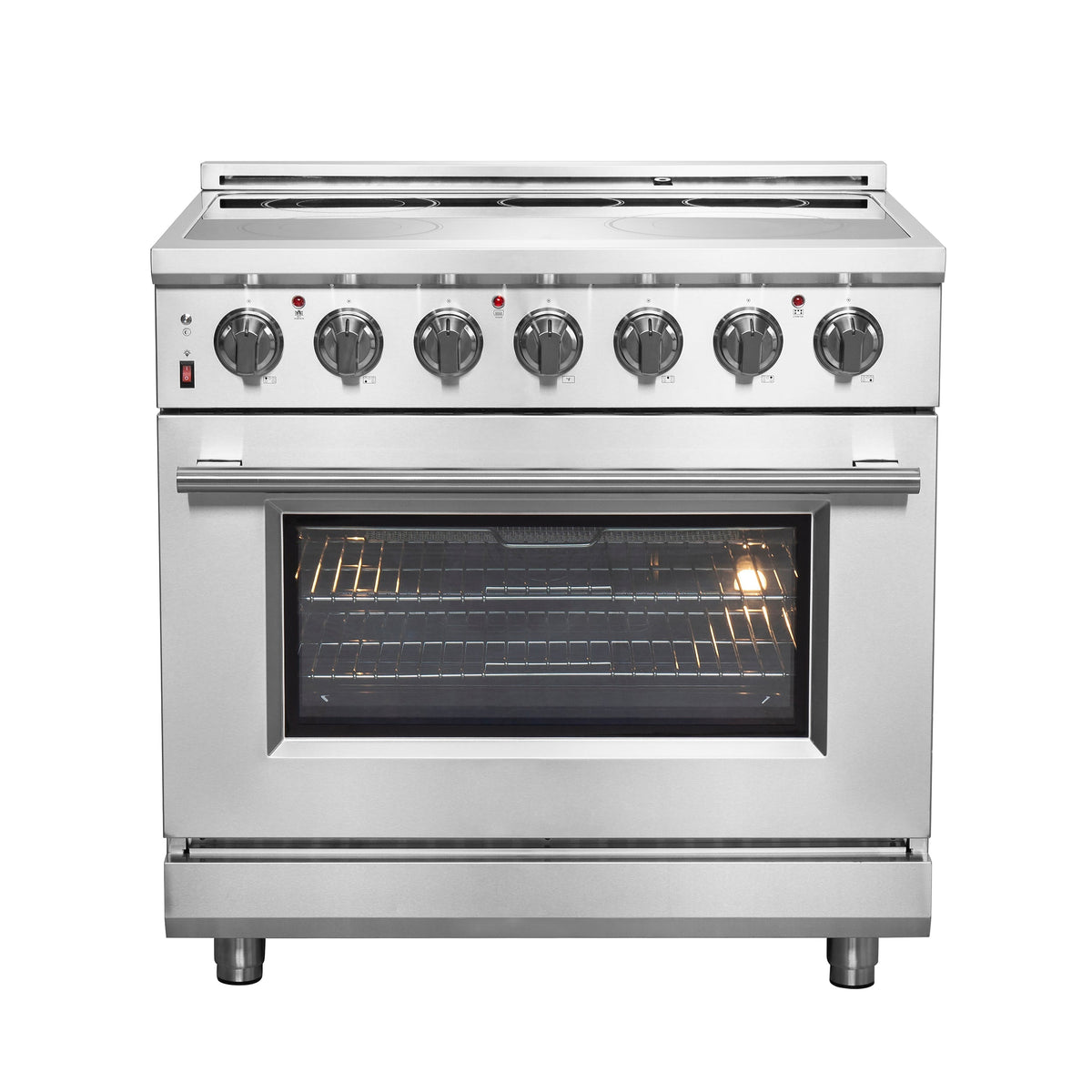FORNO Massimo 36 in. 5.36 cu. ft. Freestanding Electric Range with 5 Radiant Elements (FFSEL6020-36)