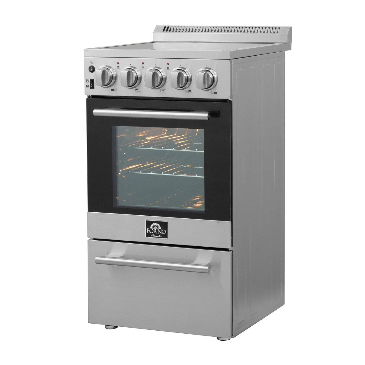 Forno Pallerno 20 in. Freestanding Electric Range, 2.05 cu. ft., 4 Elements, Stainless Steel (Model FFSEL6052-20)