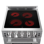 FORNO Loiano 24 in. 2.3 cu. ft. Freestanding Electric Range with 4 Radiant Elements, Storage Drawer, Air Fryer Kit, Stainless Steel (FFSEL6069-24)