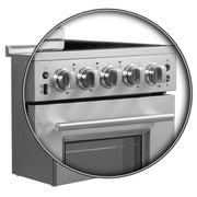 FORNO Loiano 24 in. 2.3 cu. ft. Freestanding Electric Range with 4 Radiant Elements, Storage Drawer, Air Fryer Kit, Stainless Steel (FFSEL6069-24)
