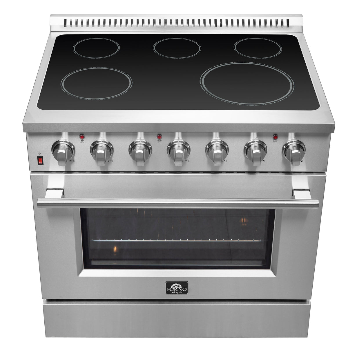 FORNO Galiano 36 in. Freestanding Electric Range, 5.36 cu. ft., 5 Elements, Stainless Steel (Model FFSEL6083-36)