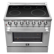 FORNO Galiano 36 in. Freestanding Electric Range, 5.36 cu. ft., 5 Elements, Stainless Steel (Model FFSEL6083-36)