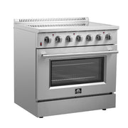 FORNO Galiano 36 in. Freestanding Electric Range, 5.36 cu. ft., 5 Elements, Stainless Steel (Model FFSEL6083-36)