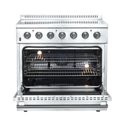 FORNO Galiano 36 in. Freestanding Electric Range, 5.36 cu. ft., 5 Elements, Stainless Steel (Model FFSEL6083-36)