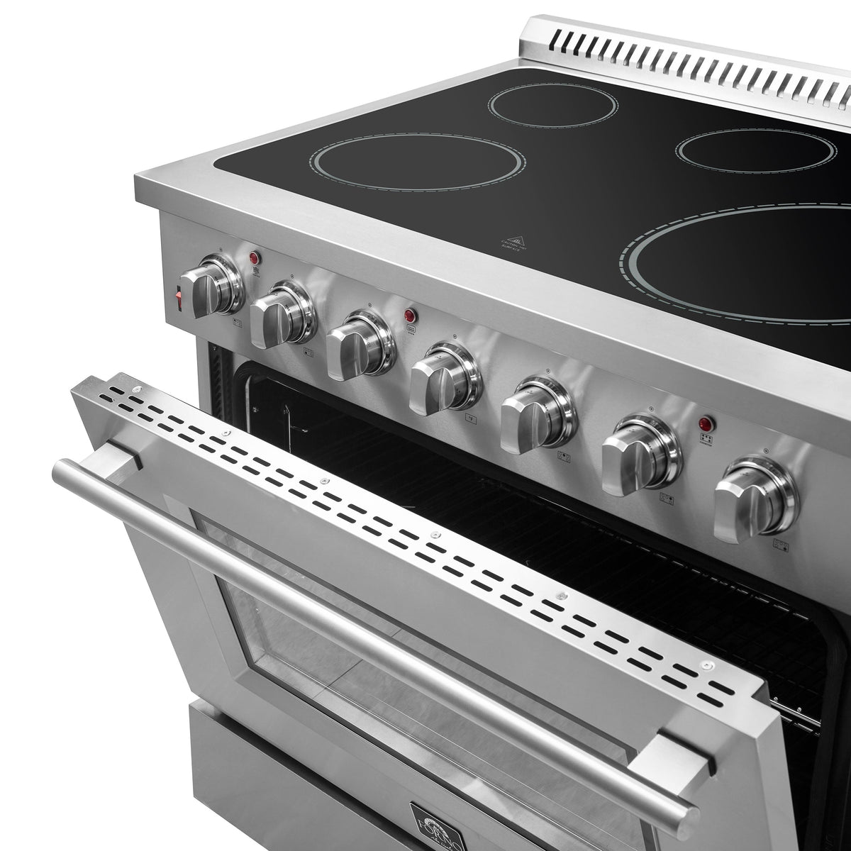 FORNO Galiano 36 in. Freestanding Electric Range, 5.36 cu. ft., 5 Elements, Stainless Steel (Model FFSEL6083-36)