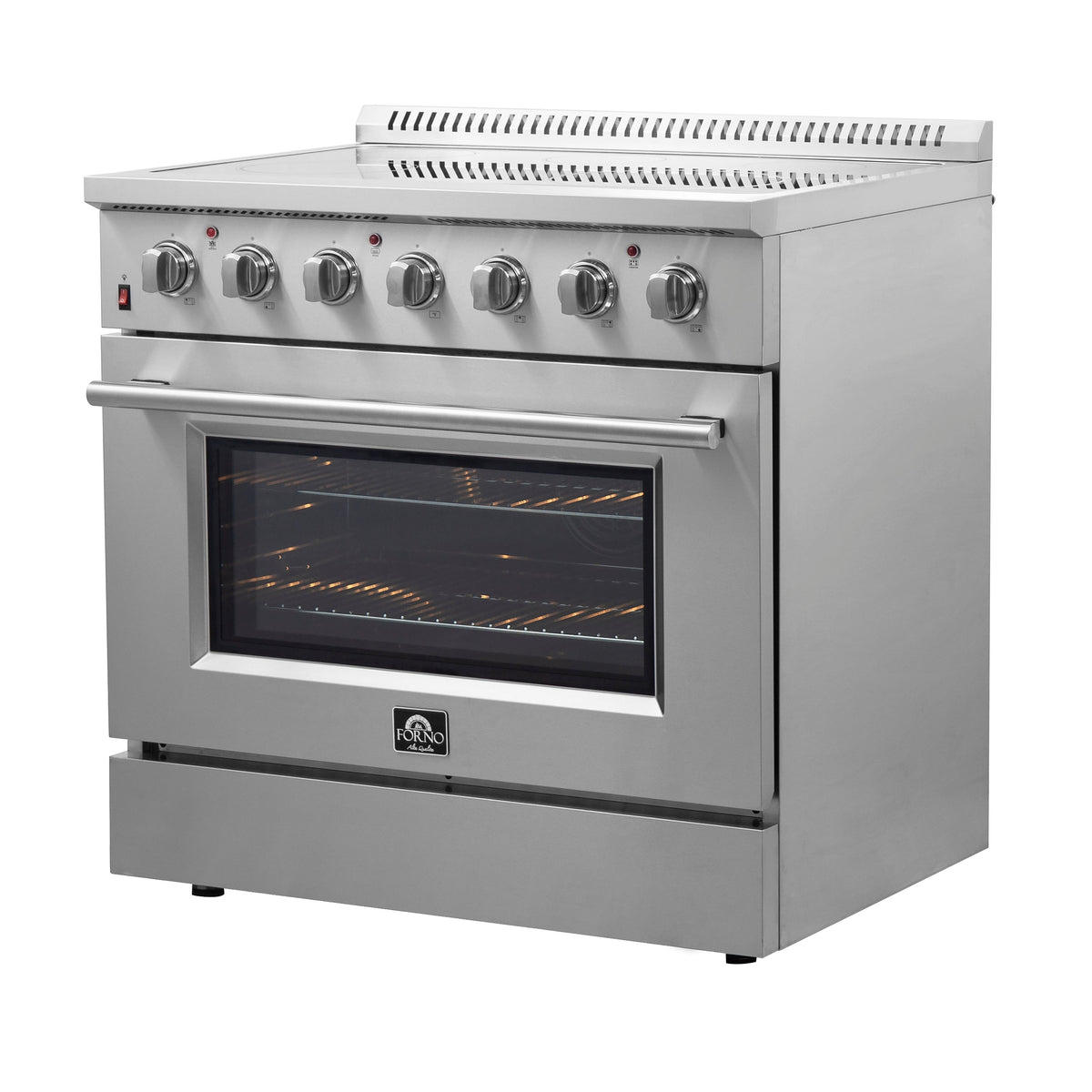 FORNO Galiano 36 in. Freestanding Electric Range, 5.36 cu. ft., 5 Elements, Stainless Steel (Model FFSEL6083-36)
