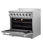 FORNO Galiano 36 in. Freestanding Electric Range, 5.36 cu. ft., 5 Elements, Stainless Steel (Model FFSEL6083-36)