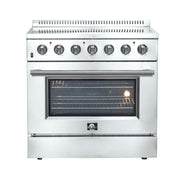 FORNO Galiano 36 in. Freestanding Electric Range, 5.36 cu. ft., 5 Elements, Stainless Steel (Model FFSEL6083-36)