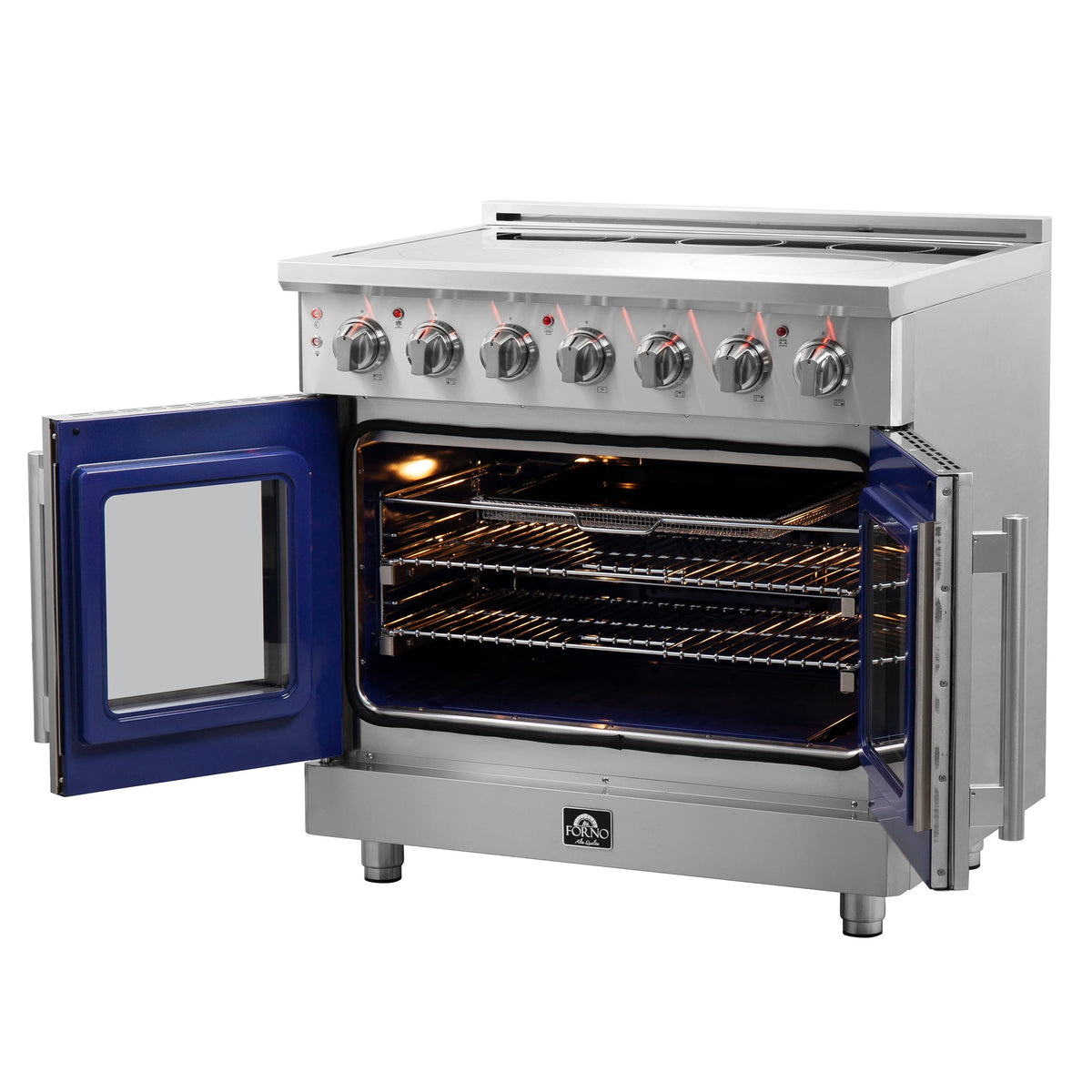Forno Massimo 36 in. Freestanding Electric Range with French Door Oven, 5 Elements, 5.36 cu. ft. Capacity (Model FFSEL6955-36)