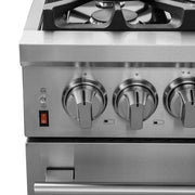 FORNO Massimo 36 in. Freestanding Dual Fuel Range with 6 Sealed Burners, 5.36 cu. ft. Electric Oven, Griddle, Wok Ring, and Air Fry Kit in Stainless Steel (Model FFSGS6125-36)