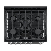 Forno Espresso Leonardo 30-Inch Freestanding Gas Range, 5.0 cu. ft., Black with Stainless Steel Handles (Model FFSGS1116-30BLK)