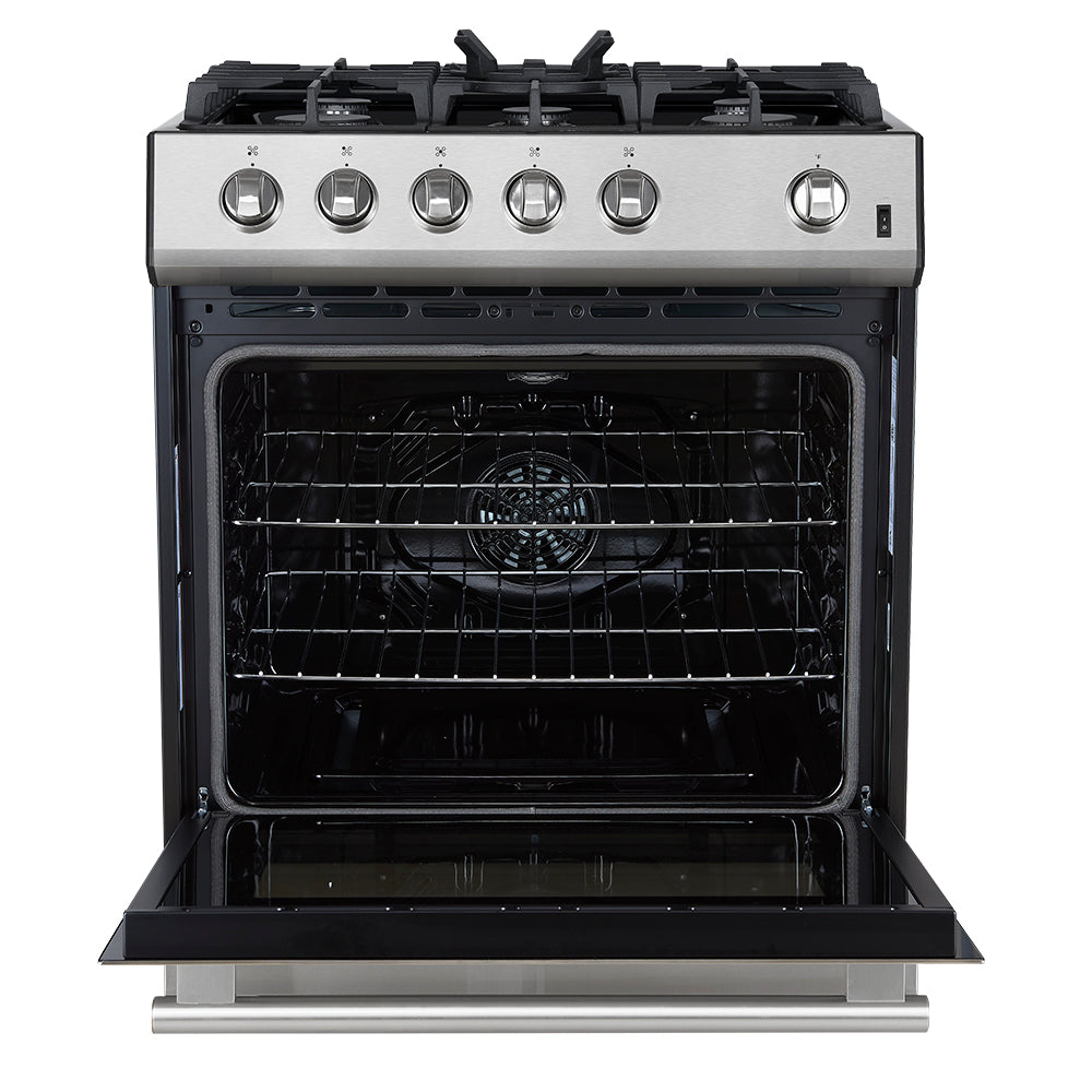 Forno Espresso Leonardo 30-Inch Freestanding Gas Range, 5.0 cu. ft. Oven, Stainless Steel (Model FFSGS1116-30)