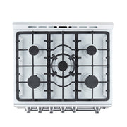 Forno Espresso Leonardo 30-Inch Freestanding Gas Range, 5.0 cu. ft., White with Stainless Steel Handles (Model FFSGS1116-30WHT)